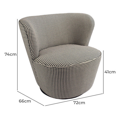 BROOKLYN AND BELLA HOUNDSTOOTH RAELEY SWIVEL CHAIR