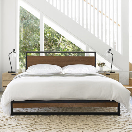 STUDIO HOME HOUSTON TIMBER & METAL PLATFORM BED
