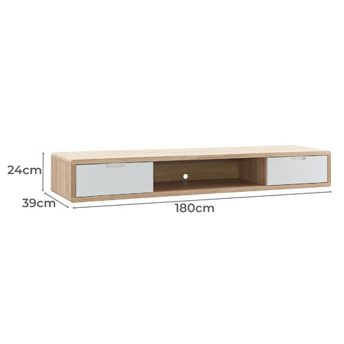 MONUMENT FURNITURE 180CM HOVER WALL MOUNT TV UNIT