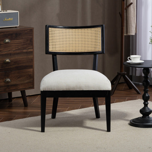 EVIE HOME HUDSON RUBBERWOOD ACCENT CHAIR