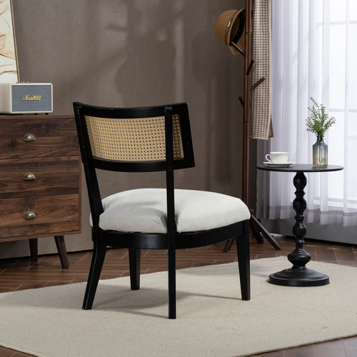 EVIE HOME HUDSON RUBBERWOOD ACCENT CHAIR