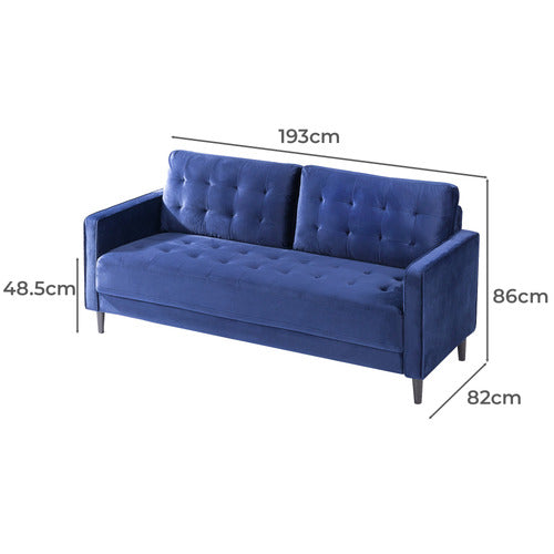 STUDIO HOME HUMPHREY VELVET 3 SEATER SOFA
