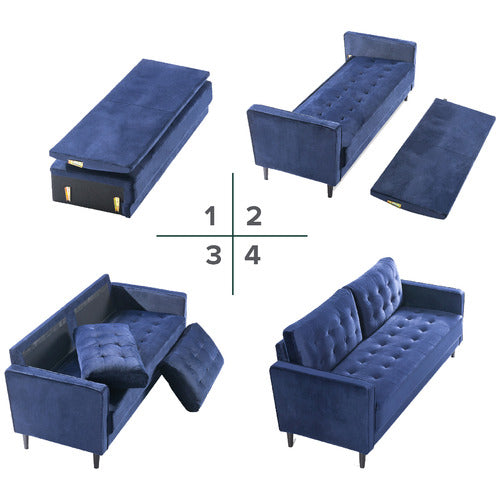 STUDIO HOME HUMPHREY VELVET 3 SEATER SOFA