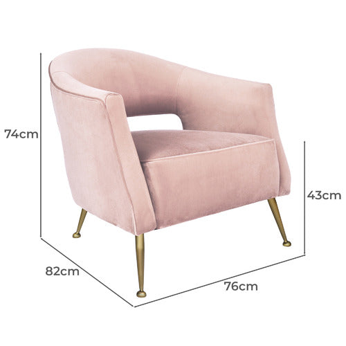 BROOKLYN AND BELLA IMILIA VELVET ARMCHAIR