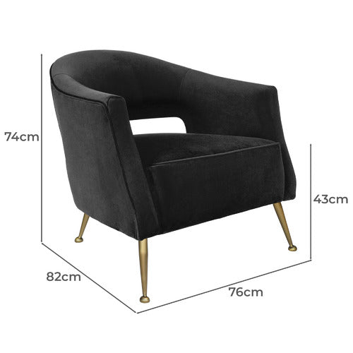 BROOKLYN AND BELLA IMILIA VELVET ARMCHAIR