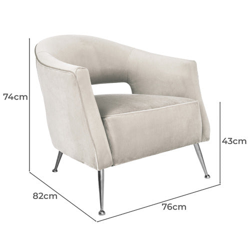 BROOKLYN AND BELLA IMILIA VELVET ARMCHAIR