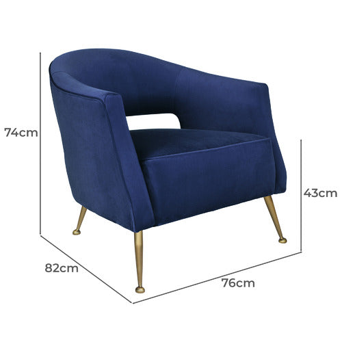 BROOKLYN AND BELLA IMILIA VELVET ARMCHAIR