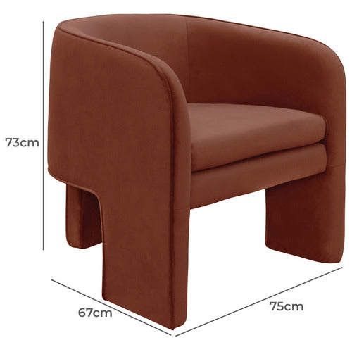 KEYS ROAD DESIGNS INGRAM VELVET OCCASIONAL CHAIR