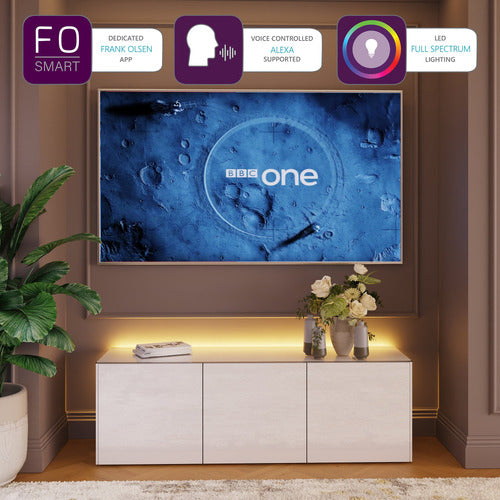 FRANK OLSEN INTELLIGENT FURNITURE INTEL TV CABINET WITH SMART LED & WIRELESS CHARGER
