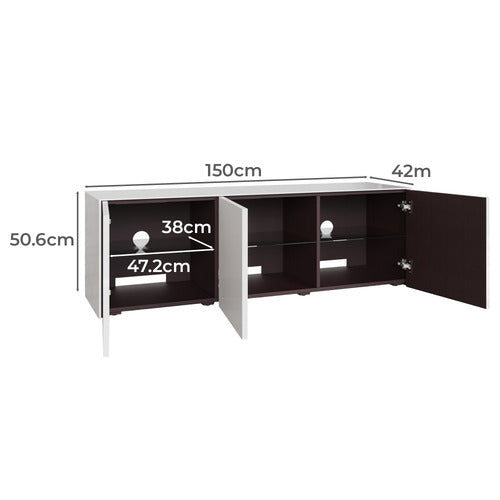 FRANK OLSEN INTELLIGENT FURNITURE INTEL TV CABINET WITH SMART LED & WIRELESS CHARGER
