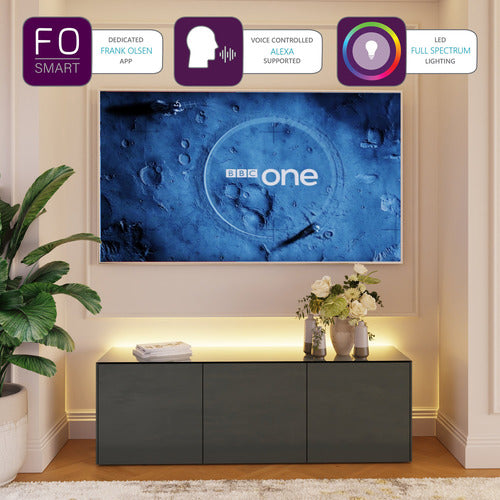 FRANK OLSEN INTELLIGENT FURNITURE INTEL TV CABINET WITH SMART LED & WIRELESS CHARGER