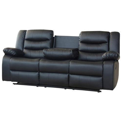 SOUTHERN STYLERS IPANEMA 3 SEATER FAUX LEATHER RECLINER SOFA
