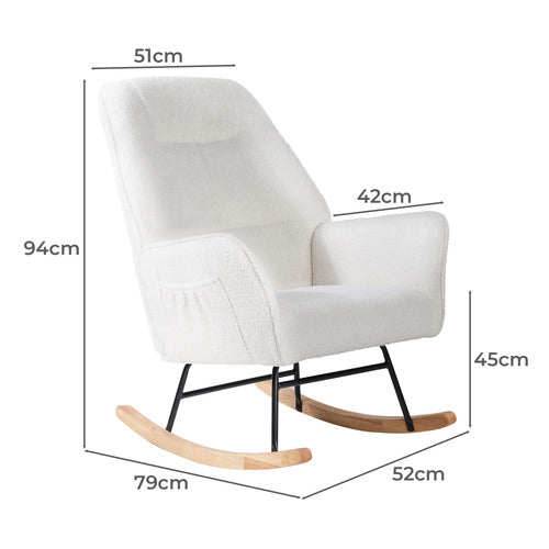 LIVING FUSION ISABELLA SHERPA ROCKING CHAIR