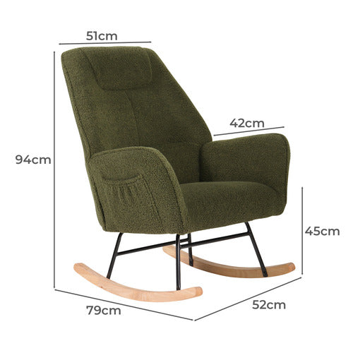LIVING FUSION ISABELLA SHERPA ROCKING CHAIR