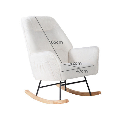 LIVING FUSION ISABELLA SHERPA ROCKING CHAIR
