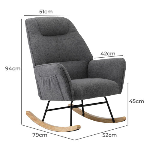 LIVING FUSION ISABELLA SHERPA ROCKING CHAIR