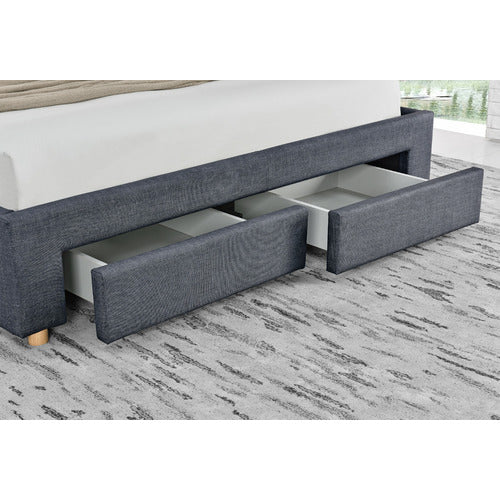 MIKASA FURNITURE ISHTAR BED FRAME WITH 4 DRAWER STORAGE
