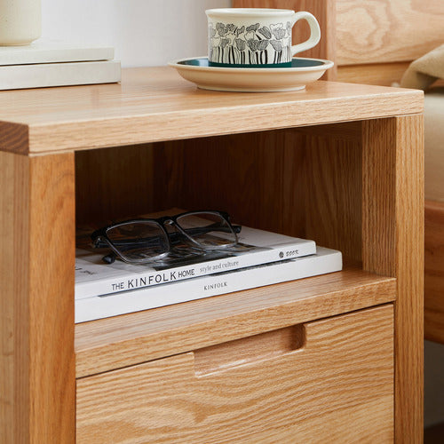 MODERN COLLECTIVE IVY 1 DRAWER AMERICAN OAK WOOD BEDSIDE TABLE