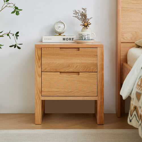 MODERN COLLECTIVE IVY 2 DRAWER AMERICAN OAK WOOD BEDSIDE TABLE
