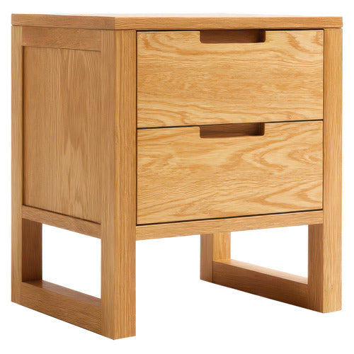 MODERN COLLECTIVE IVY 2 DRAWER AMERICAN OAK WOOD BEDSIDE TABLE