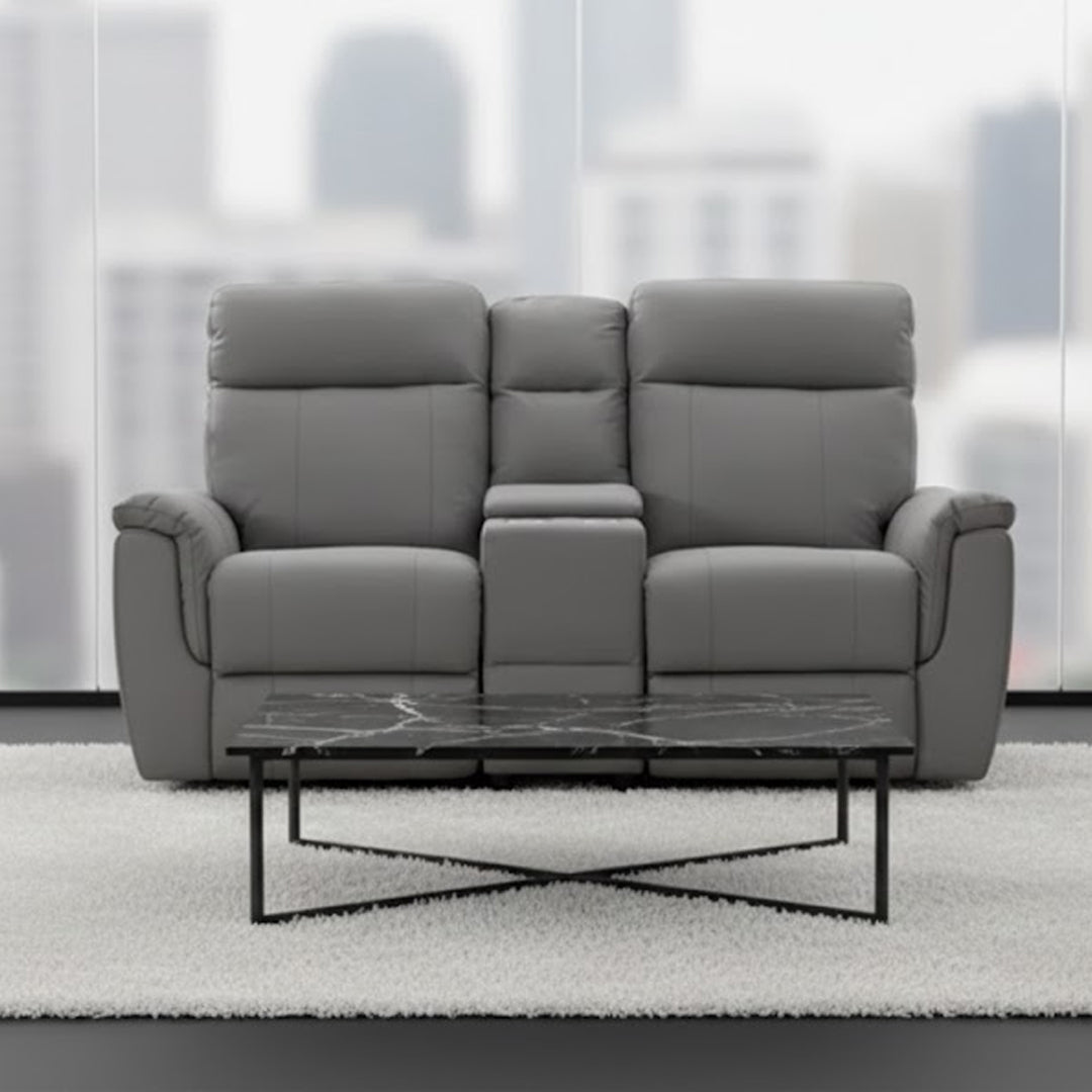 JAKOB 2 SEATER WITH CONSOLE CHARCOAL