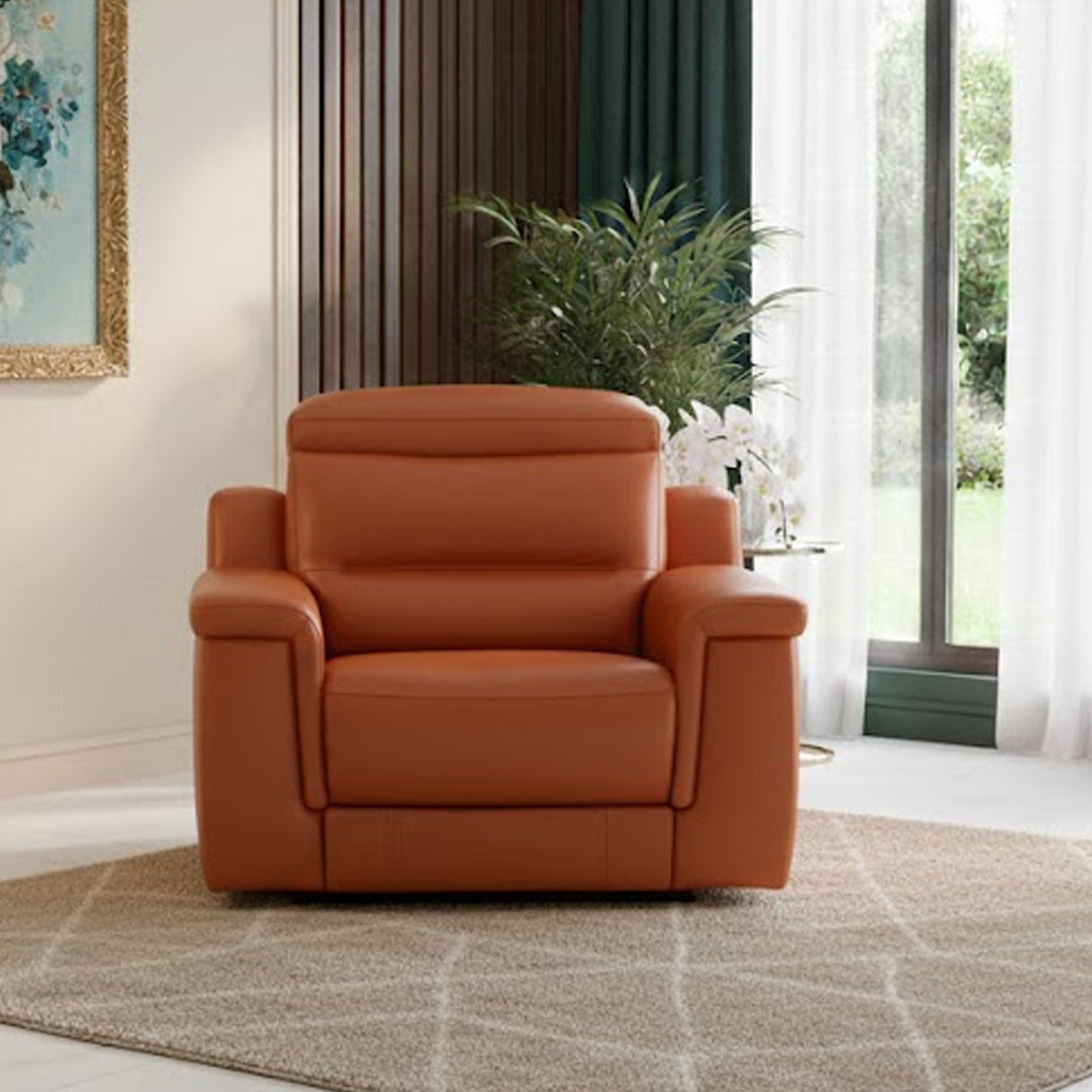 JEFFRIES LEATHER ELECTRIC RECLINER MID TAN