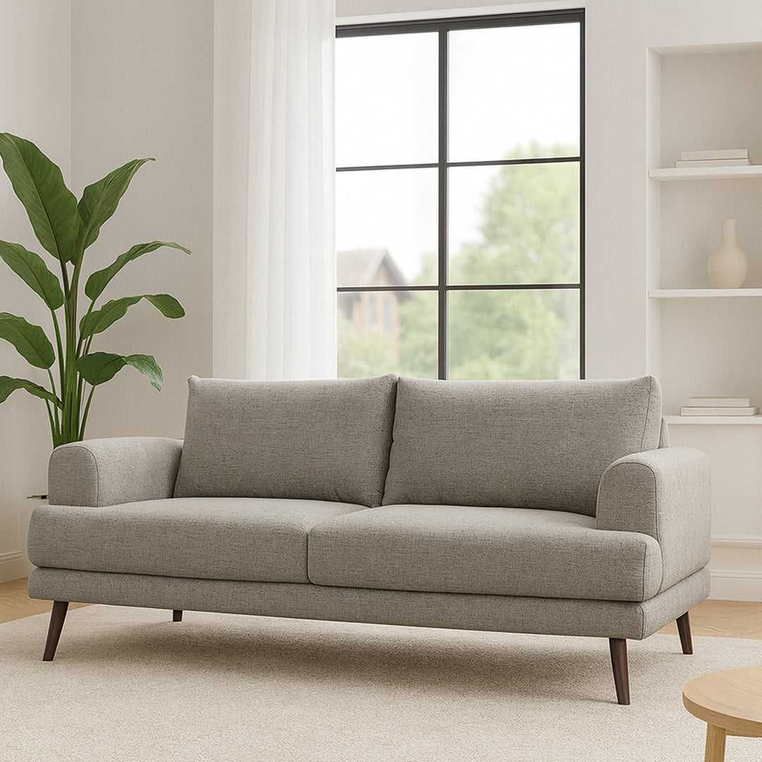 JERMAINE FABRIC 2 SEAT SOFA LIGHT GREY
