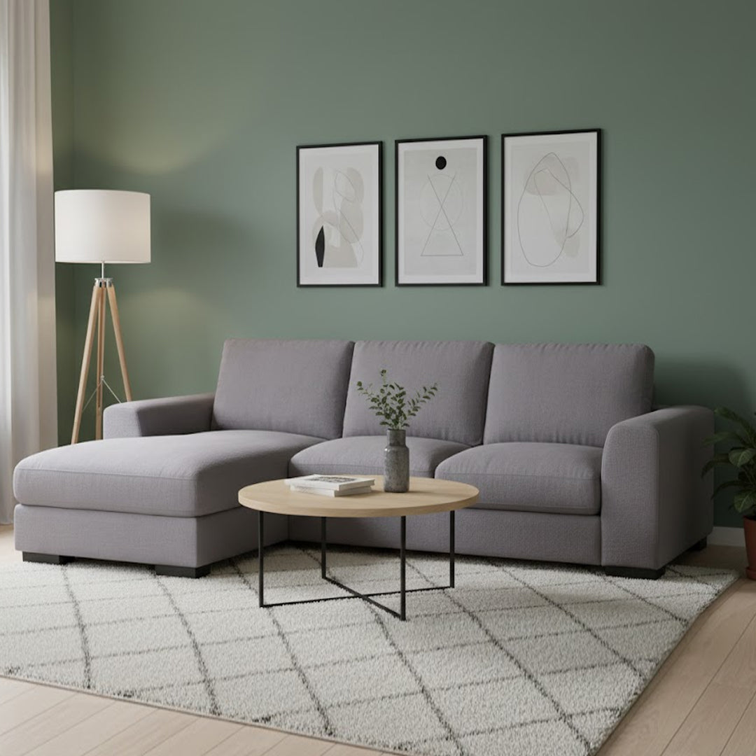 JOSEPHINE FABRIC 3 SEATER LHF CHAISE GREY