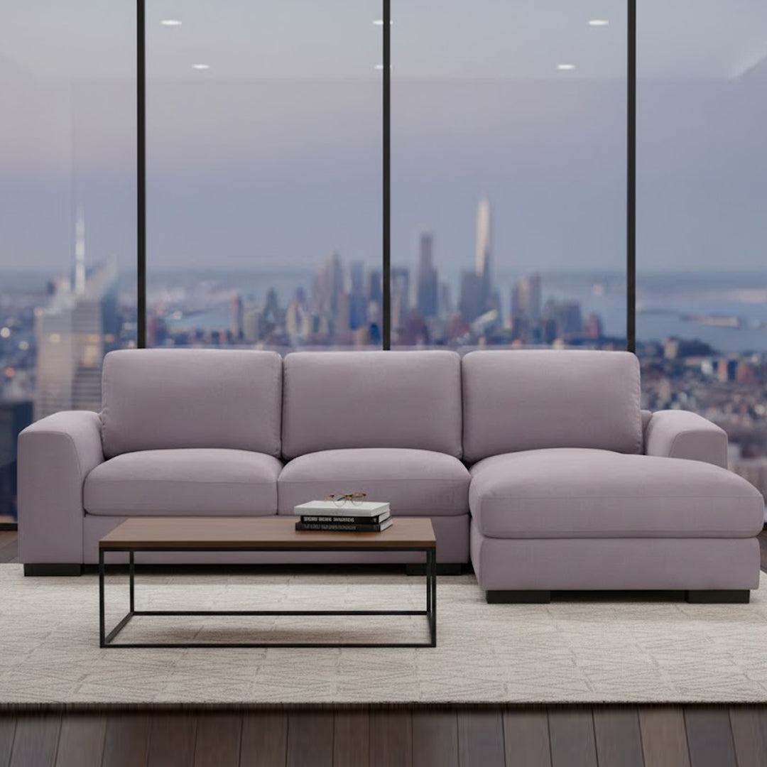 JOSEPHINE FABRIC 3 SEATER RHF CHAISE MID GREY