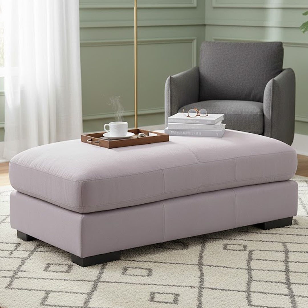 JOSEPHINE FABRIC LARGE OTTOMAN MID GREY
