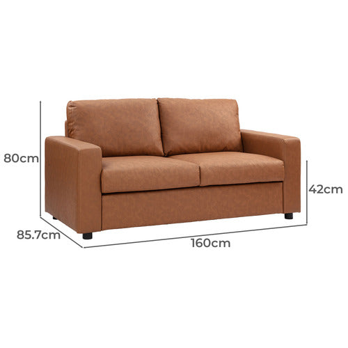 JACK 2 SEATER FAUX LEATHER SOFA
