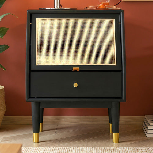 MODERN COLLECTIVE JACQUE OAK WOOD BEDSIDE TABLE