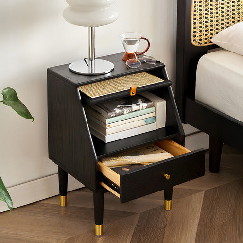 MODERN COLLECTIVE JACQUE OAK WOOD BEDSIDE TABLE