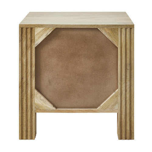 JASPER 2 DRAWER MANGO WOOD BEDSIDE TABLE