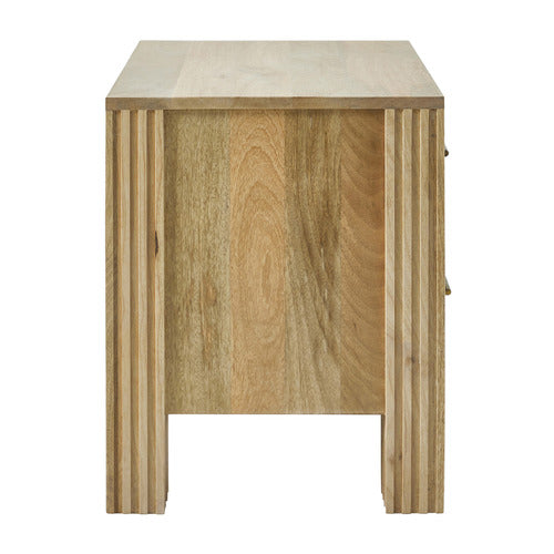 JASPER 2 DRAWER MANGO WOOD BEDSIDE TABLE