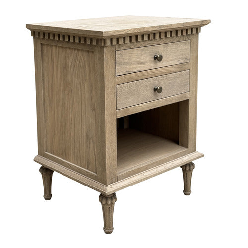 HAMILTON FURNITURE JAZMIN OAK WOOD BEDSIDE TABLE