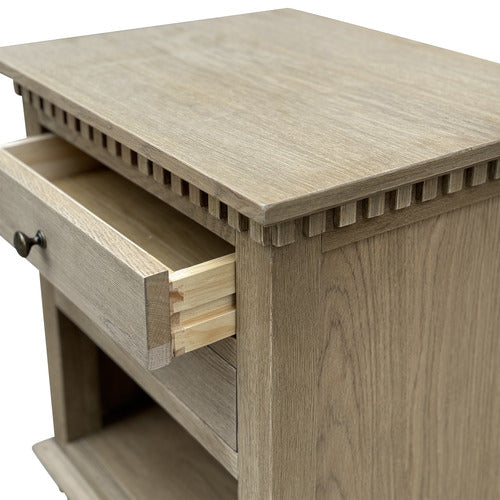 HAMILTON FURNITURE JAZMIN OAK WOOD BEDSIDE TABLE