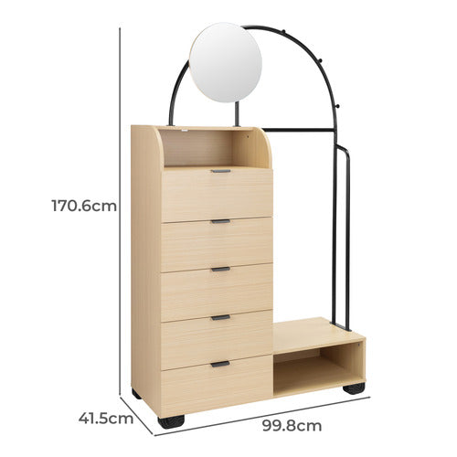 JOANE ARCHED ENTRYWAY WARDROBE WITH MIRROR