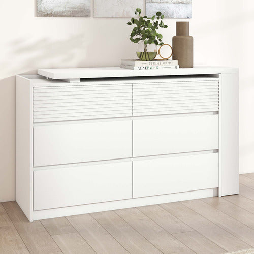 CORNER OFFICE JOSIAH 6 DRAWER CHEST WITH EXTENDABLE DESK