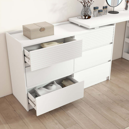 CORNER OFFICE JOSIAH 6 DRAWER CHEST WITH EXTENDABLE DESK