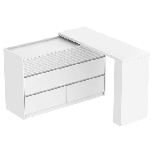 CORNER OFFICE JOSIAH 6 DRAWER CHEST WITH EXTENDABLE DESK