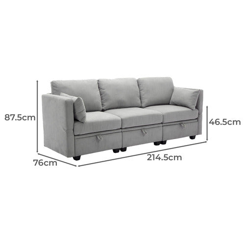CASSINGTON HOME JUNO 3 SEATER UPHOLSTERED SOFA WITH STORAGE