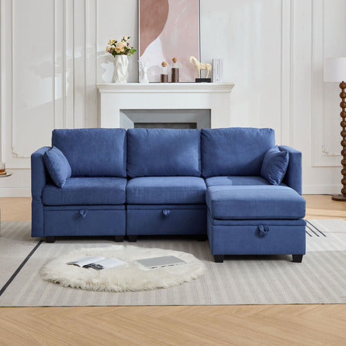 CASSINGTON HOME JUNO 3 SEATER MODULAR SOFA & OTTOMAN SET