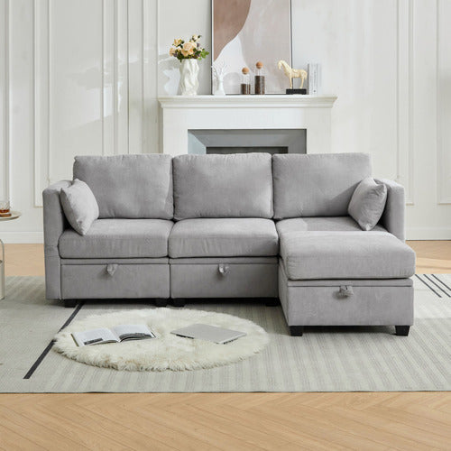 CASSINGTON HOME JUNO 3 SEATER MODULAR SOFA & OTTOMAN SET
