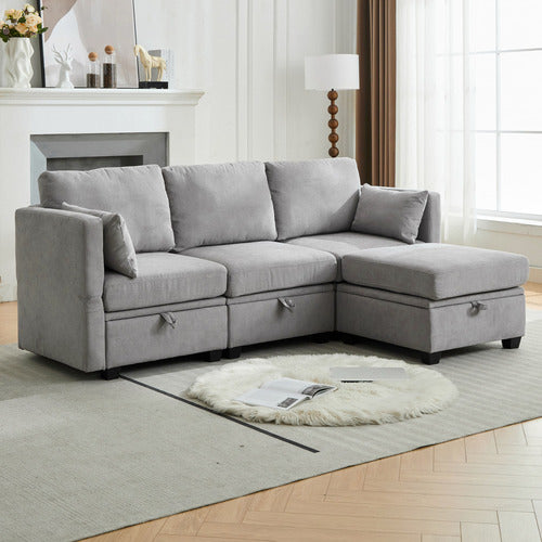 CASSINGTON HOME JUNO 3 SEATER MODULAR SOFA & OTTOMAN SET