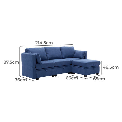 CASSINGTON HOME JUNO 3 SEATER MODULAR SOFA & OTTOMAN SET