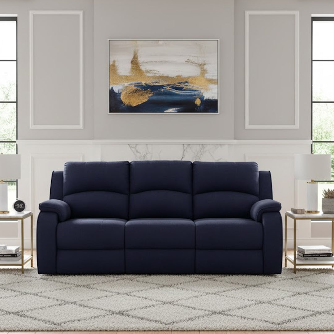 KAYDEN FABRIC 3 SEATER WITH RECLINERS NAVY