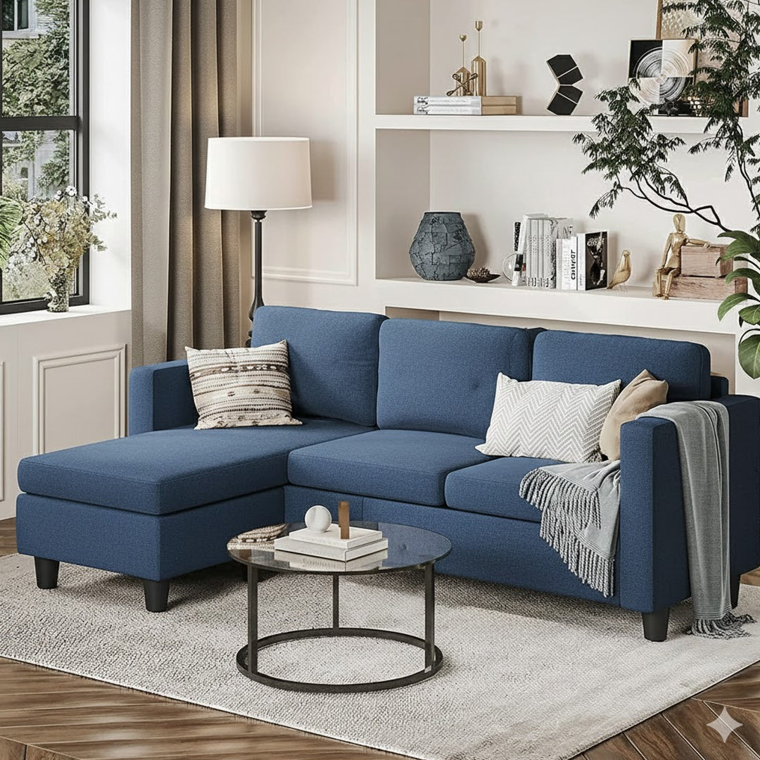 KELLER FABRIC 3 SEAT LHF CHAISE NAVY