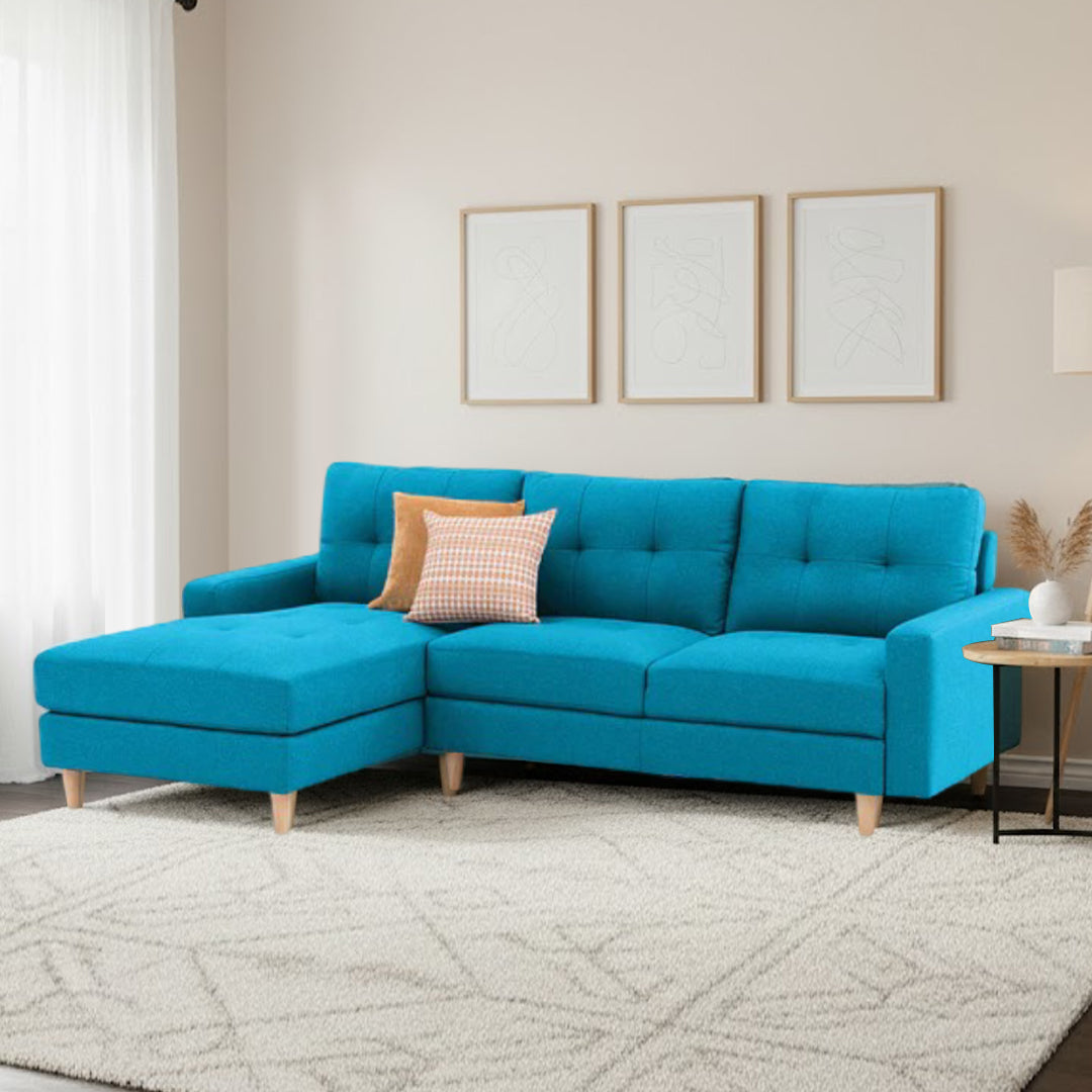 KELLER FABRIC 3 SEAT LHF CHAISE PACIFIC BLUE