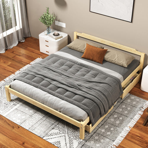 HOXTON ROOM KAEDA PINE WOOD BED WITH STORAGE